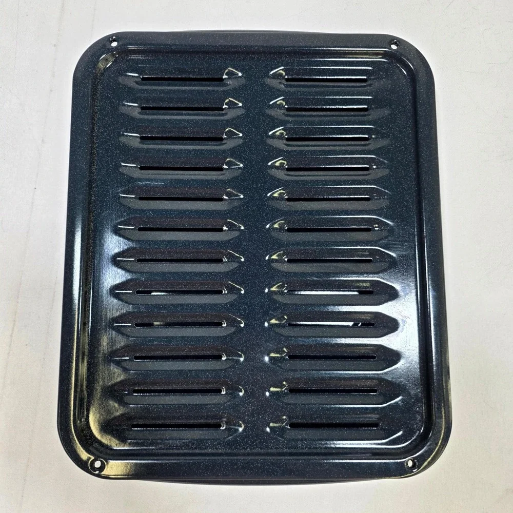 Broiler Pan Set 16x13 Black Enamel Roasting Tray Insert